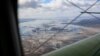 An aerial view of the flooded Kurgan region on April 11