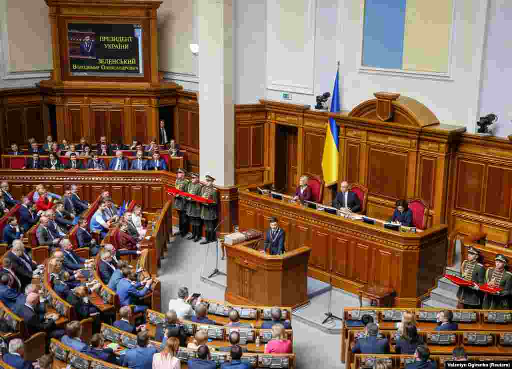 In his inaugural speech, the former comedian said he will try to ensure that &quot;Ukrainians do not cry&quot; during his term in office.