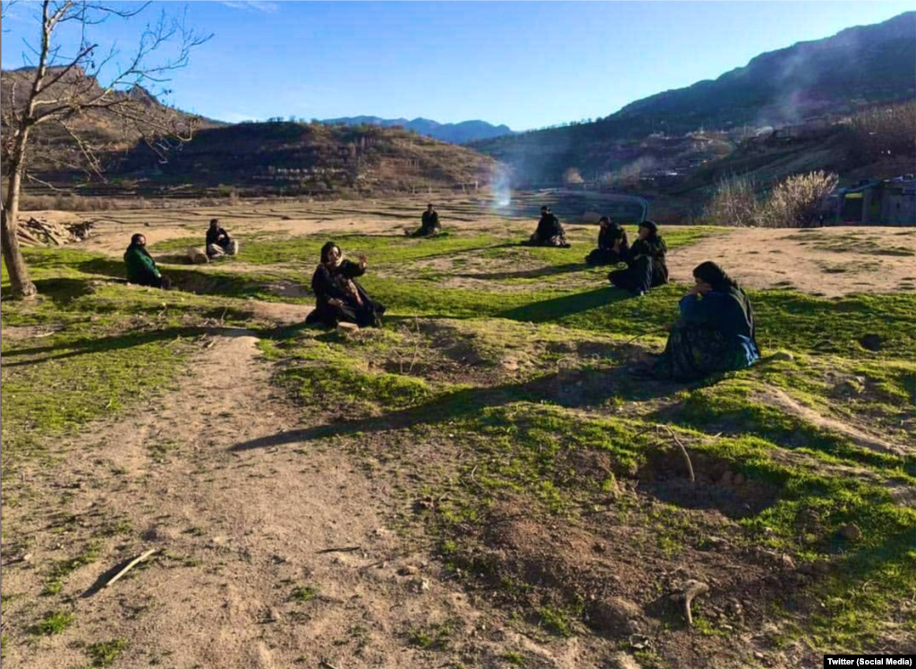 Women gather in Iran's Lorestan Province.