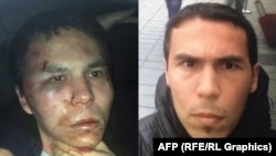 A combo photo of Uzbek national Abdulkadir Masharipov, suspected of being the gunman who killed 39 people at an Istanbul nightclub.