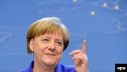 Angela Merkel gjatë konferencës së sotme për gazetarë në Bruksel