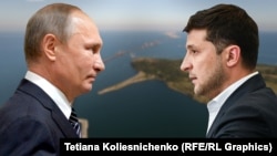 Russian President Vladimir Putin (left) and Ukrainian President Volodymyr Zelenskiy (combo photo)