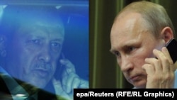 Președinții Recep Tayyip Erdogan și Vladimir Putin