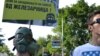 Архивска фотографија: Протест против загадувањето на воздухот од Железарница во Скопје.