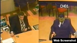 Экс-ректор Международного университета Эльшад Абдуллаев (справа). Скрытая камера в кабинете ректора.