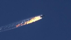 Су-24, сбитый на границе Сирии и Турции - кадр из видео