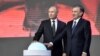 Президенты Владимир Путин и Шавкат Мирзияев на церемонии, посвященной запуску проекта АЭС в Ташкенте. 19 октября 2018 года.