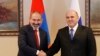 Kazakhstan -- Armenian PM Nikol Pashinian (L) and Russian PM Mikhail Mishustin. 31Jan., 2020