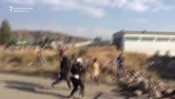 Former Kyrgyz President’s Supporters Attack Police With Stones