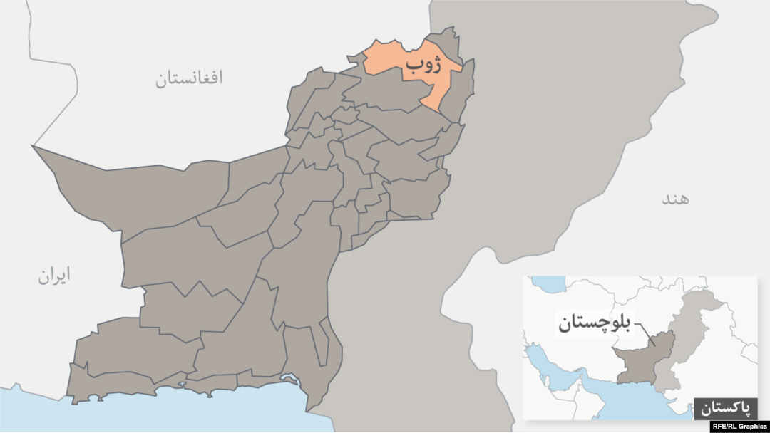 ژوب د بلوچستان د مرکز کوټې په شمال ختیځ کې پروت دی.