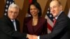 Rice Holds Talks With Olmert, Abbas