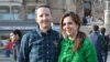 Vida Mehrannia (right) said her husband, Ahmadreza Djalali (left), was protesting at being left out of Sweden's prisoner swap deal with Iran. (file photo)
