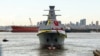 An Ada-class Ukrainian corvette, the Hetman Ivan Mazepa, is launched from Istanbul in October 2022. 