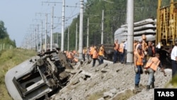 The scene of the "Nevsky Express" bombing in August 2007
