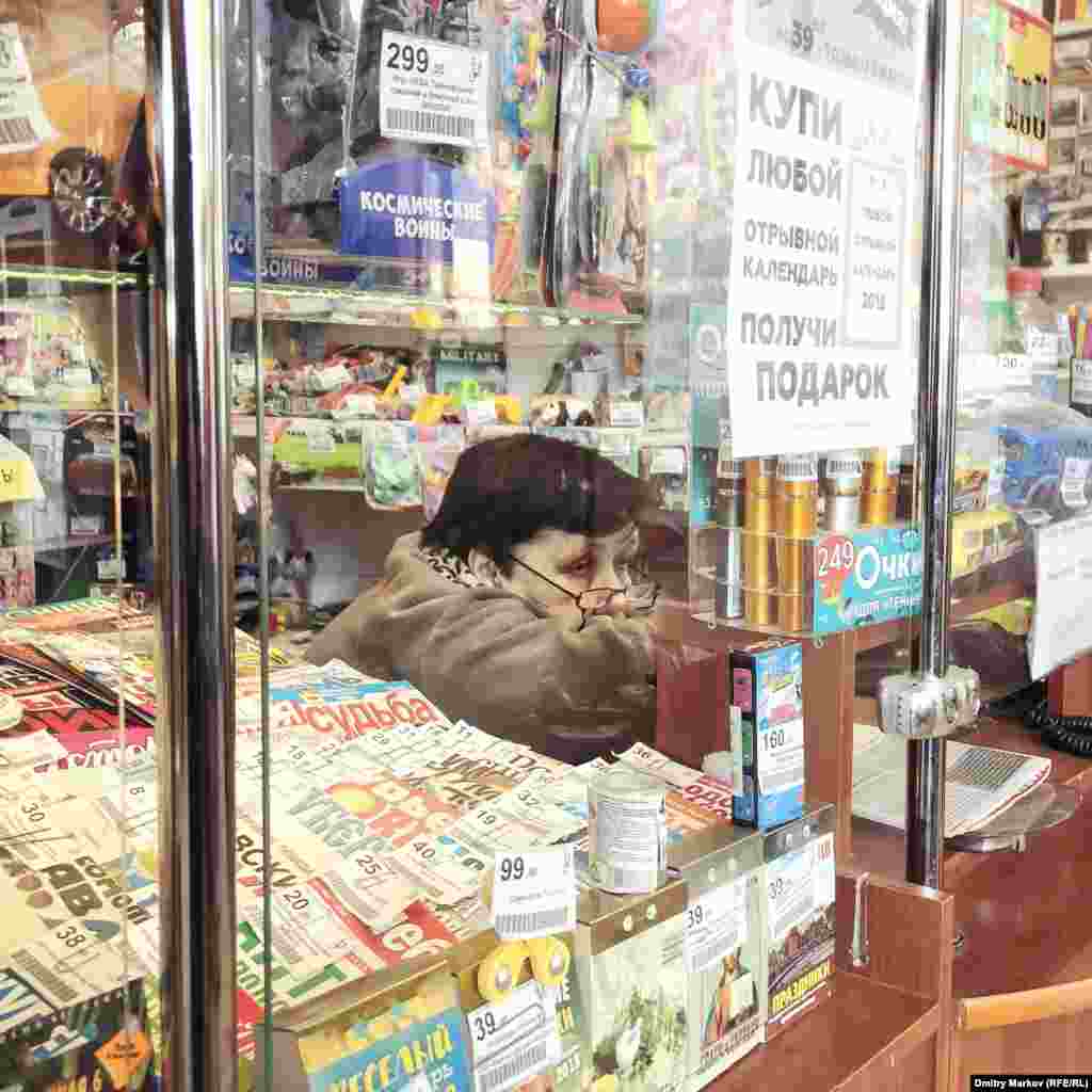 A daydreaming storekeeper. With the reelection of Vladimir Putin virtually a foregone conclusion, Markov says this Sunday was much like any other day in Pskov. 