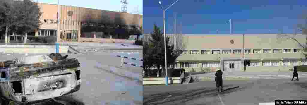 The mayor&#39;s office was another casualty of the riots. On the right, the building as it appears today.