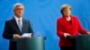 Germany -- Armenian President Serzh Sarkisian and German Chancellor Angela Merkel address a news conference after talks at the Chancellery in Berlin, April 6, 2016