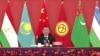 Hszi Csin-ping elnök a Kazahsztán, Kirgizisztán, Tádzsikisztán, Türkmenisztán és Üzbegisztán vezetőivel tartott virtuális csúcstalálkozón Pekingben 2022. január 26-án