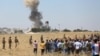 Türk serhedi, Sirýanyň Kobani şäherinden tüsse göterilýär. 