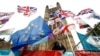 Protestatar anti-Brexit în fața Parlamentului de la Londra. 28 octombrie 2019