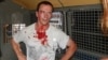 Ildar Dadin is serving 2 1/2 years for repeatedly holding unsanctioned demonstrations. This picture shows him in August 2014 after he was arrested by Moscow police during protests. 