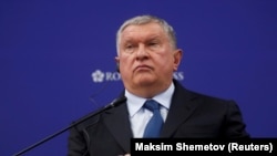 Rosneft chief Igor Sechin attends a session of the St. Petersburg International Economic Forum in June 2019.