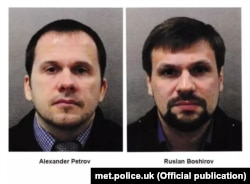 Britain identified two Russian suspects in connection with Salisbury attack, Aleksandr Petrov (left) and Ruslan Boshirov, but say the names may be aliases.
