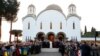 Папа Римський Франциск зустрівся з вірянами Української греко-католицької церкви та главою УГКЦ Святославом Шевчуком під час відвідин собору Святої Софії в Римі, 28 січня 2018 року