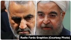 Iranian President Hassan Rohani (right) and Qassem Soleimani, a top Quds Force commander