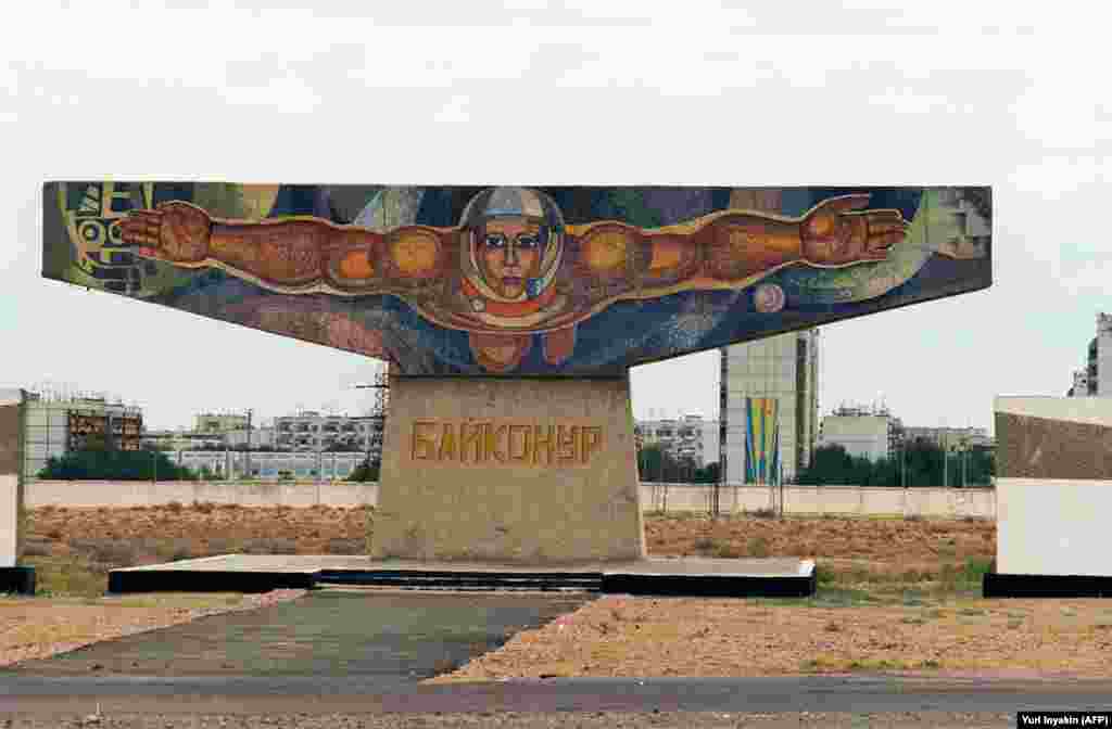 A mosaic in central Baikonur. Russia pays Kazakhstan about $115 million each year for use of the launch base. The lease is set to expire in 2050 but the Kremlin is currently building its own launch site in Russia&#39;s Far East. &nbsp;