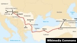 Проект «Набукко» предполагает транспортировку природного газа из Каспийского региона в европейские страны в обход России