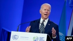 Președintele Statelor Unite, Joe Biden, vorbind la summitul de la Glasgow