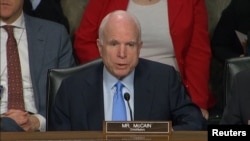 Ahead of the vote on June 14, U.S. Senator John McCain criticized the Kremlin for what he called a "brazen attack on our democracy." (file photo)