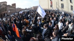 Акция протеста против обязательной накопительной пенсионной системы, Ереван, 7 марта 2014 г․