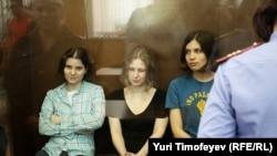 The three members of Pussy Riot were each jailed for two years.