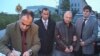 Задержание в Батуми обвиняемого в шпионаже Петре Давришадзе (второй справа) 