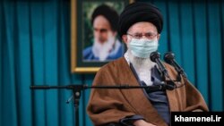 Supreme Leader Ayatollah Ali Khamenei addresses a group of military commanders and personnel on February 8.