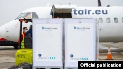 Supplies of the Moderna vaccine arrive in Armenia, October 30, 2021