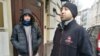 Afghan émigré Jawed Ahmad Haqmal (right) in central Kyiv with his brother.