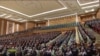 Öňki Halk Maslahatynyň adatdan daşary duşuşgy. 11-nji fewral, 2022 ý. Aşgabat, Türkmenistan. Döwlet telewideniýesiniň arhiw suraty.
