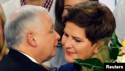 Jaroslaw Kaczynski și Beata Szydlo, Varșovia, 25 octombrie 2015