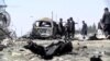 The site of a car-bomb attack claimed by the Taliban in Kabul