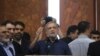 President-elect Masud Pezeshkian speaks to supporters at the shrine of Iran's late leader, Ayatollah Ruhollah Khomeini, on July 6.
