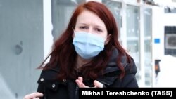 Kira Yarmysh arrives at a court in Moscow on January 22.