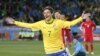 Jucătorul brazilian Elano după un gol înscris în poarta nord-coreenilor