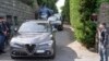 Iranian delegates leave the Omani Embassy in Rome following talks with US officials.