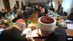 Clerics and religious leaders gather during the first Catholic-Muslim forum.