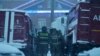 A Russian Emergency Ministry rescue team at the Listvyazhnaya coal mine after a deadly blast in 2021
