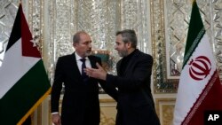 Aýman Safadi eýranly kärdeşi, daşary işler ministriniň wezipesini ýerine ýetirýän Ali Bakeri Kani bilen 