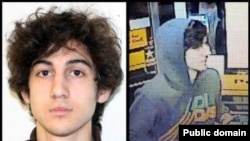 A combination of photos provided on April 19 by the FBI and the Boston Regional Intelligence Center showing Boston bombing suspect Dzhokhar Tsarnaev
